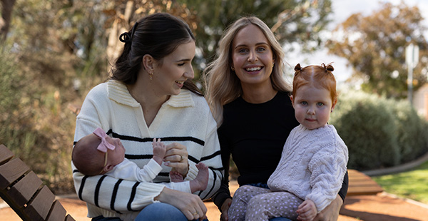 Two young family enjoying the community focused land development Constellar