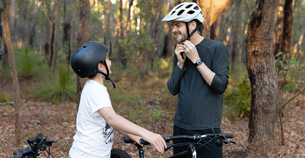 Two people riding the the Cardup nature reserve